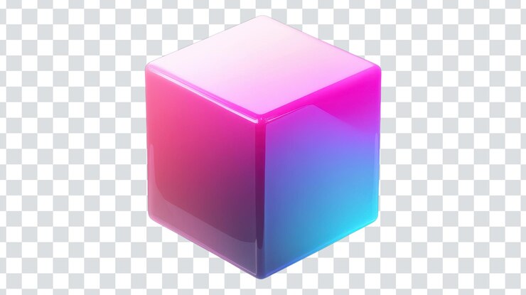 PSD ilustración 3d de gradient futuristic cube para proyectos de arte digital moderno diseño gráfico y presentaciones tecnológicas