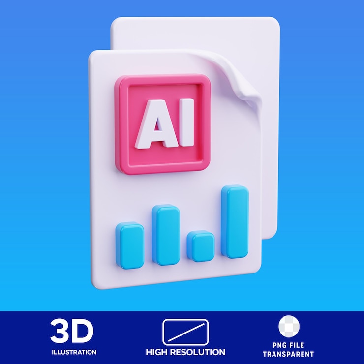 PSD ilustración 3d del gráfico de aumento de psd
