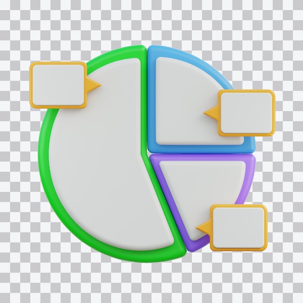 Ilustración 3d de gráfico circular