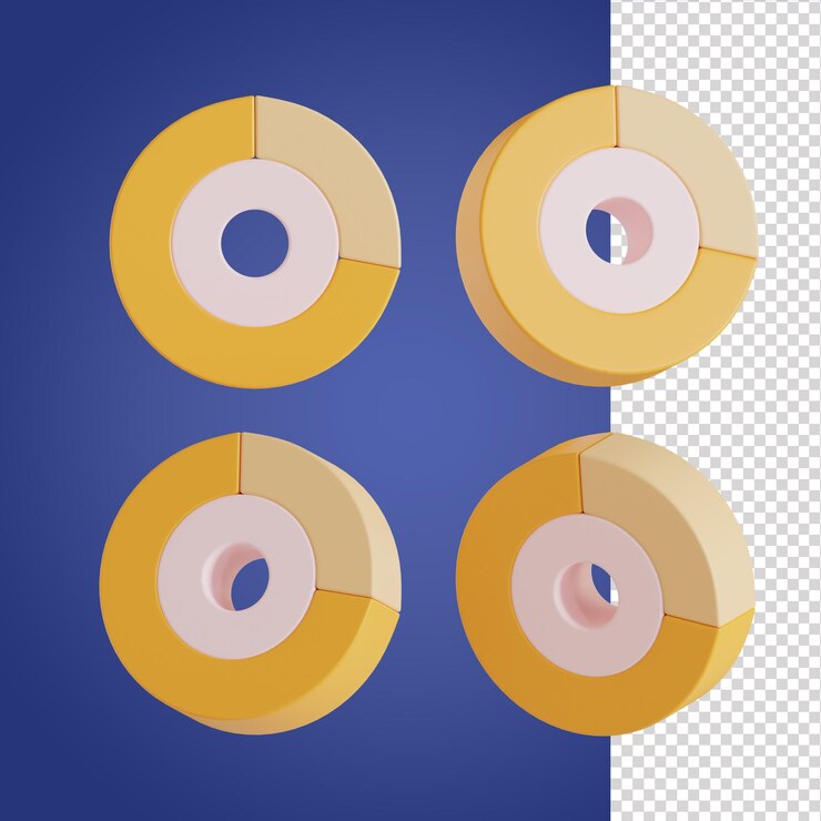 PSD ilustración 3d de gráfico circular