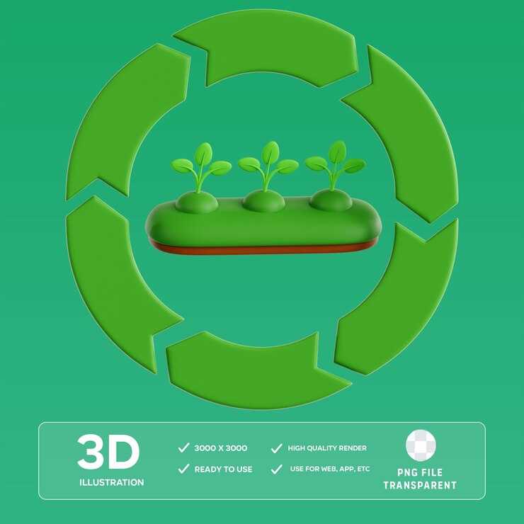 PSD ilustración 3d del gráfico de diversidad de cultivos de psd
