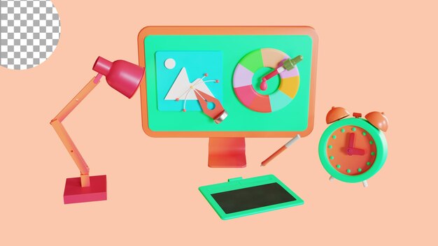 Ilustración 3D para gráficos.