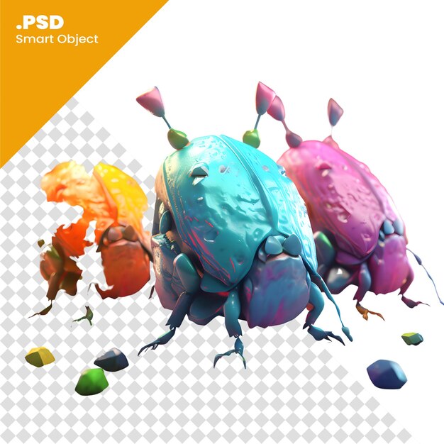 Ilustración 3d de un grupo de coloridos huevos de pascua con salpicaduras de pintura plantilla psd