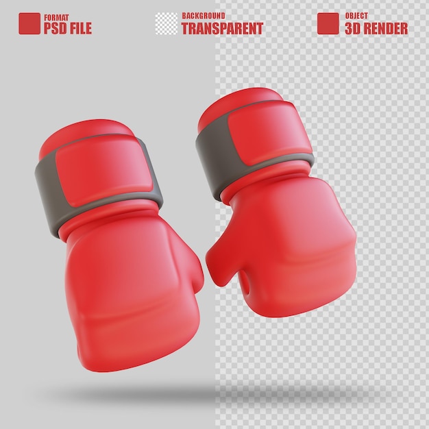 PSD ilustración 3d guantes de boxeo sport 3