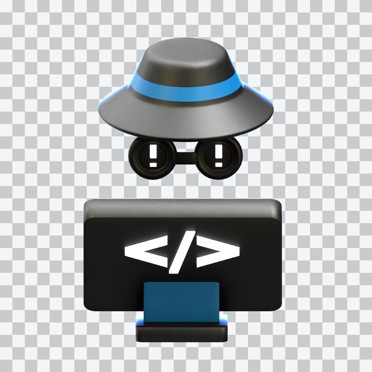 PSD ilustración en 3d de hacker
