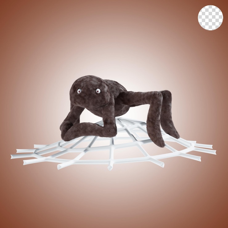 PSD ilustración 3d de halloween de araña
