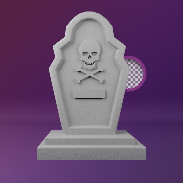 Ilustración 3d de hallowen tombstone