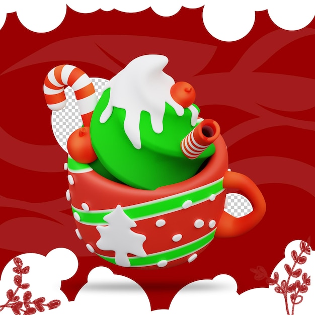 Ilustración en 3D del helado de Navidad 2