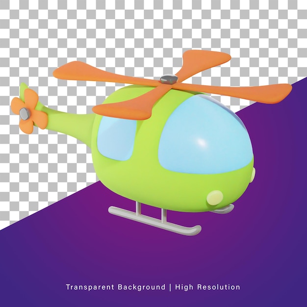 PSD ilustración 3d de hellicopter