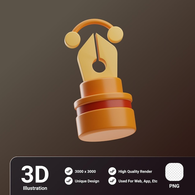 Ilustración 3D de la herramienta de lápiz de objeto de arte general