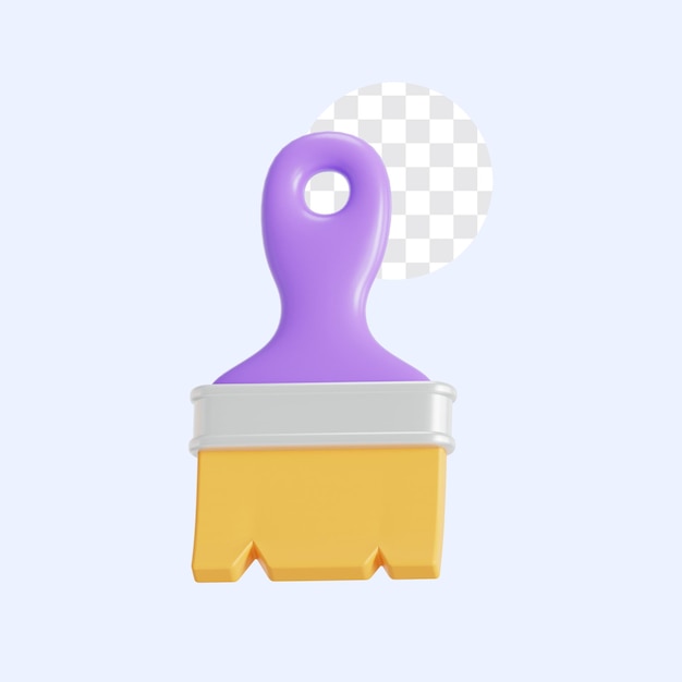 Ilustración 3D de la herramienta de pincel de color