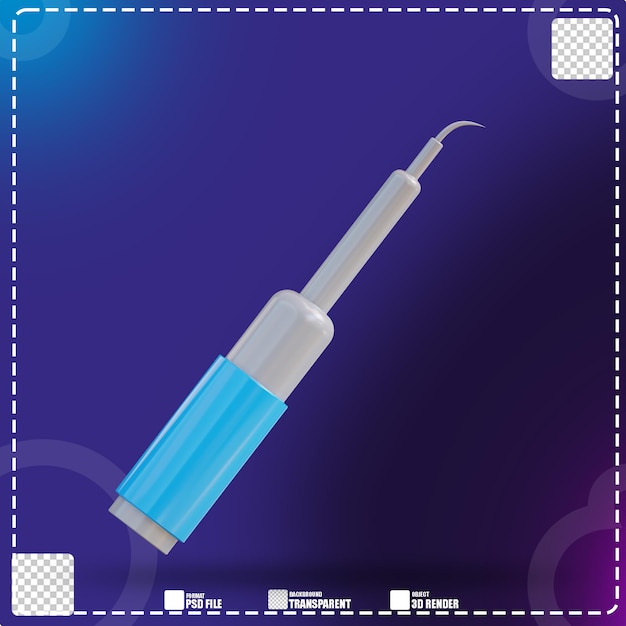 Ilustración 3d de herramientas de dentista 4