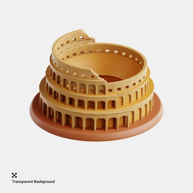 Ilustración 3d del histórico anfiteatro del coliseo en roma