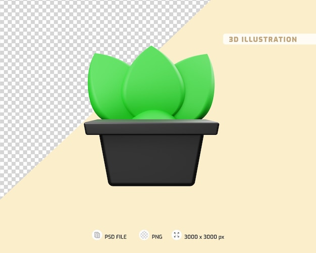 Ilustración 3d de la hoja
