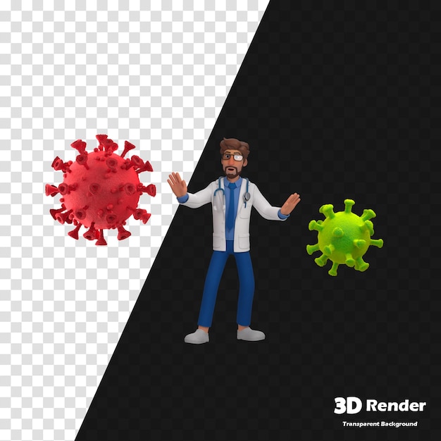 una ilustración 3D de un hombre 3D y un objeto 3D