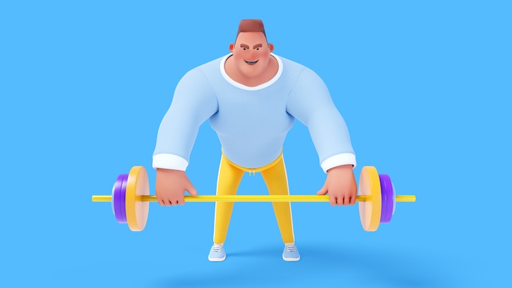 PSD ilustración 3d de un hombre atlético haciendo actividades deportivas