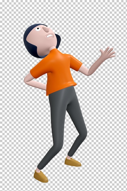 Ilustración 3D hombre dolor de espalda