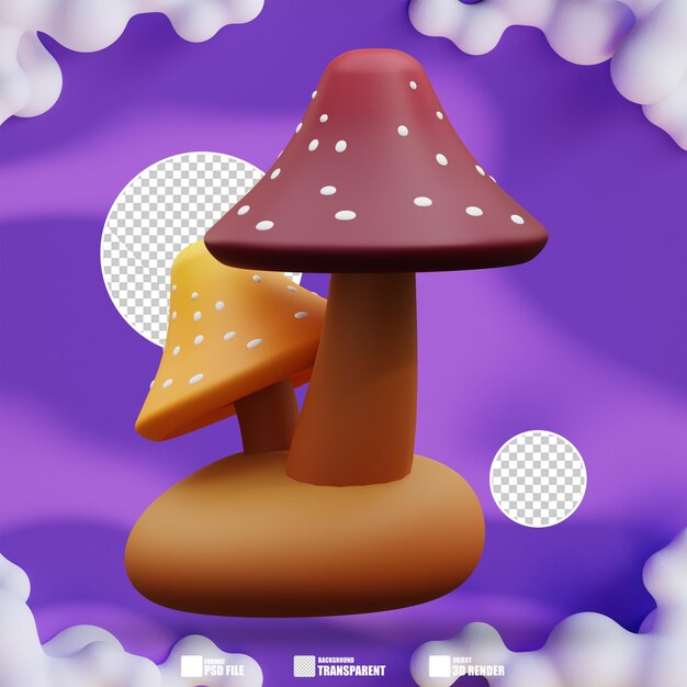 Ilustración 3d de los hongos 2