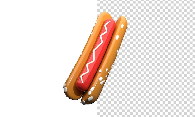 Ilustración 3D hot dog