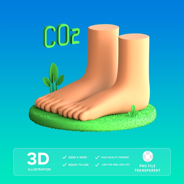 Ilustración 3D de la huella de carbono del PSD
