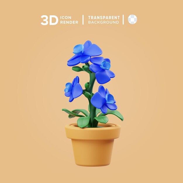 PSD ilustración en 3d de un huerto de flores