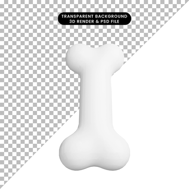 Ilustración 3D de huesos de comida