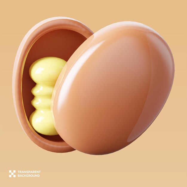Ilustración en 3D del huevo de chocolate PSD
