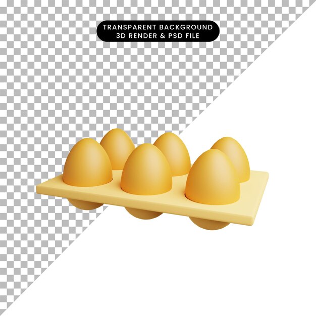 Ilustración 3d de huevo de comida