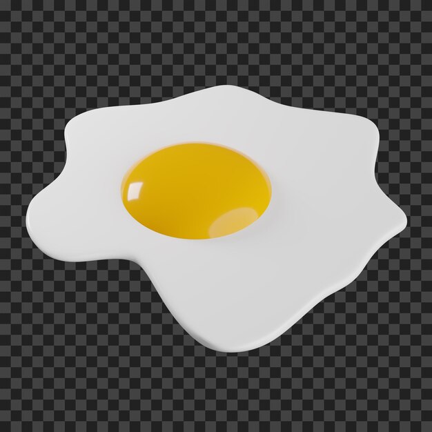 Ilustración 3D De Huevo Frito. Icono 3D De Huevo Frito.