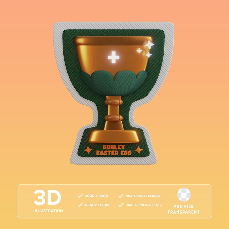 PSD ilustración 3d del huevo gobleteaster de psd