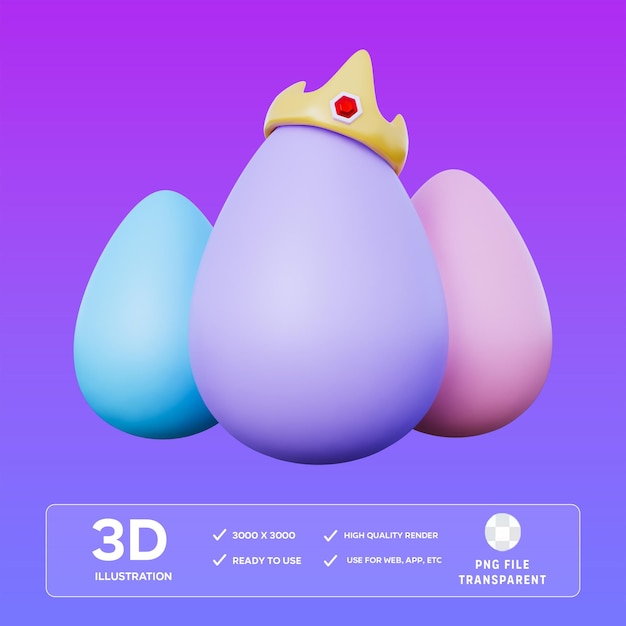 Ilustración en 3D del huevo de Pascua de PSD