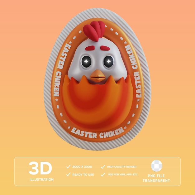 Ilustración en 3D del huevo de pollo PSD 2