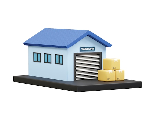 Ilustración 3D del icono del almacén