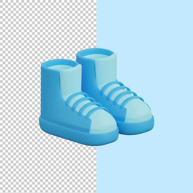 Ilustración 3d de icono de botas de invierno