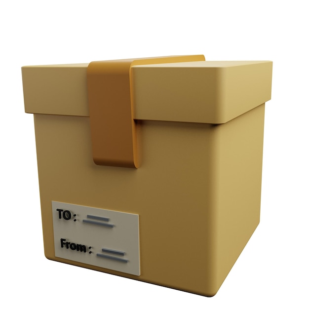 Ilustración en 3d del icono de la caja del paquete