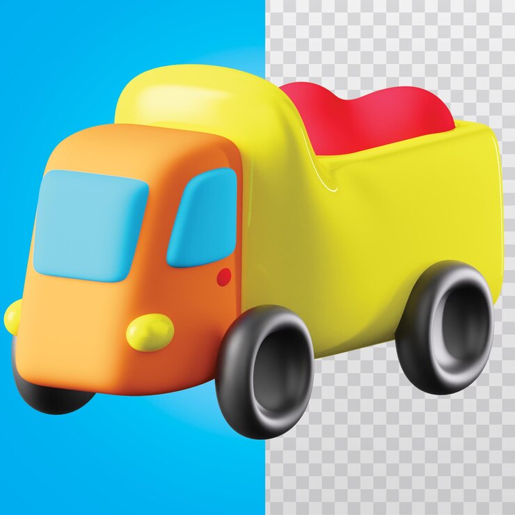 PSD ilustración 3d del icono del camión dumper