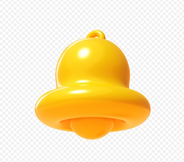Ilustración 3D del icono de la campana de notificación vertical