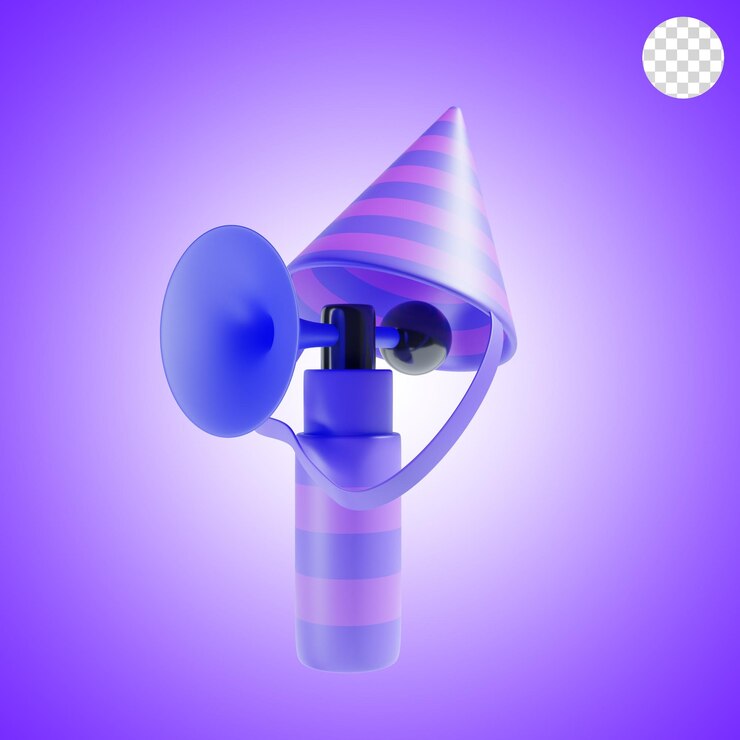 PSD ilustración 3d del icono del cuerno de la fiesta
