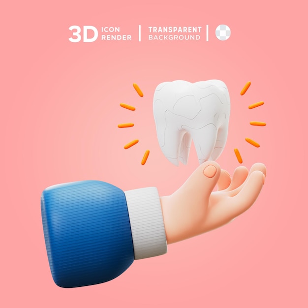 PSD ilustración 3d del icono de cuidado dental de psd