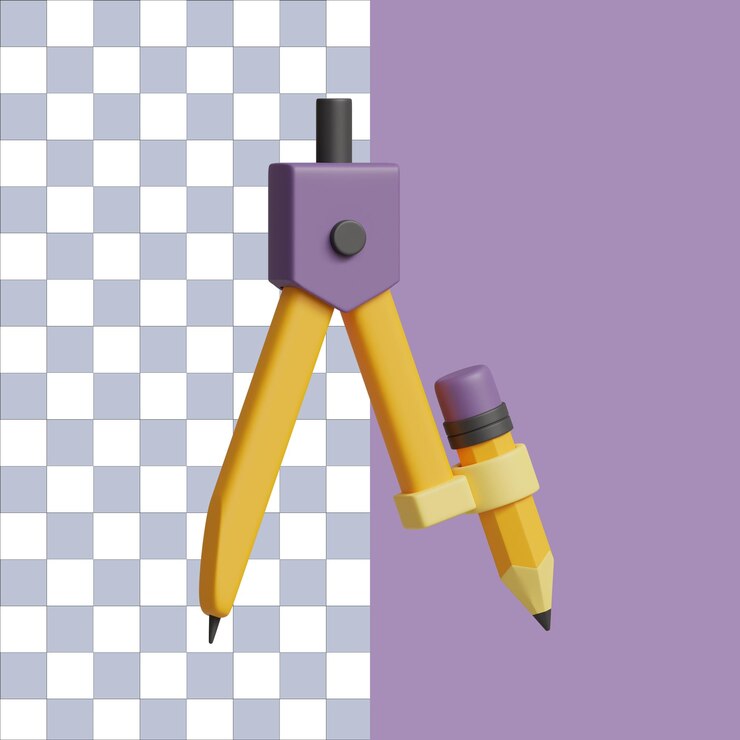 PSD ilustración 3d de icono de educación brújula aislado