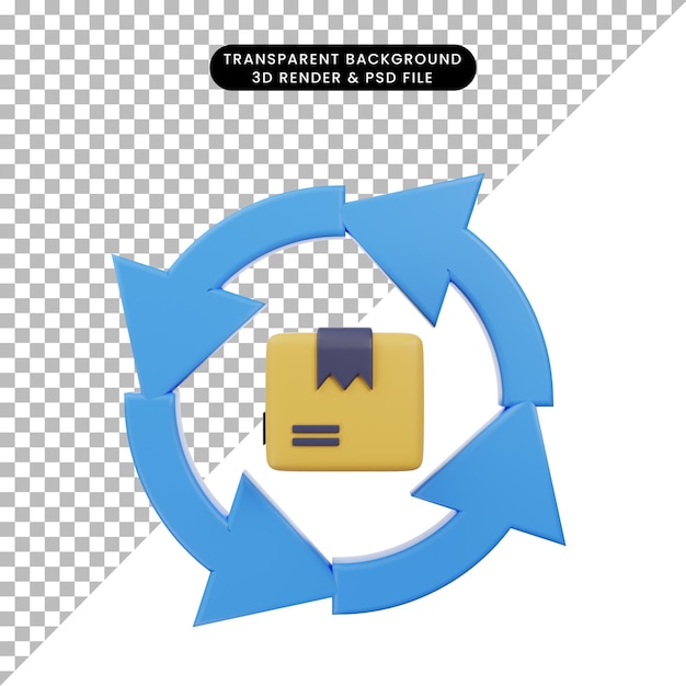 PSD ilustración 3d del icono de envío en estilo de renderizado 3d