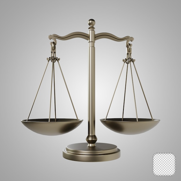 Ilustración 3D del icono de equilibrio de escala