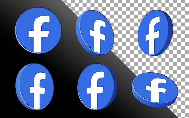Ilustración en 3D del icono de Facebook en plástico 3drender de las redes sociales