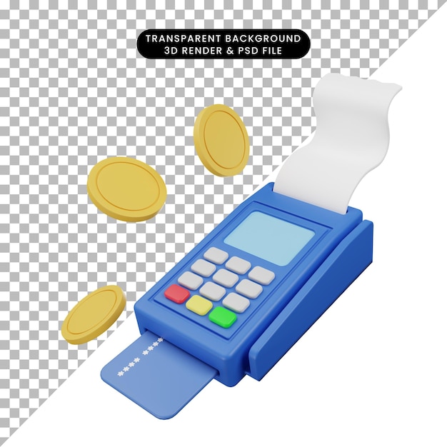 Ilustración 3D del icono de finanzas en el renderizado 3D