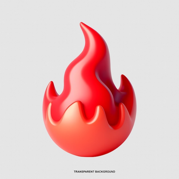 PSD ilustración 3d del ícono del fuego