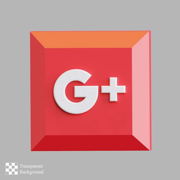 PSD ilustración 3d del icono de google plus