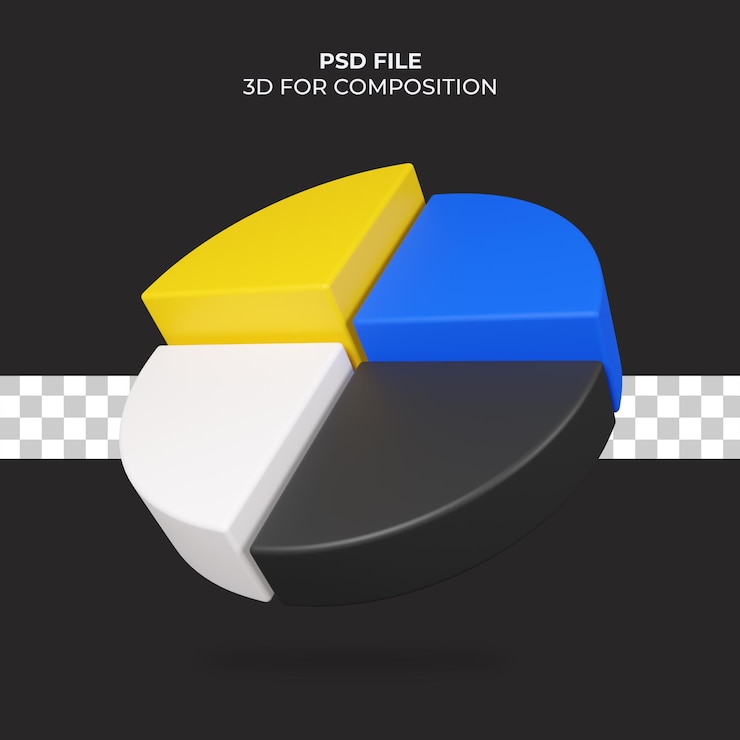 PSD ilustración 3d icono de gráfico circular psd premium