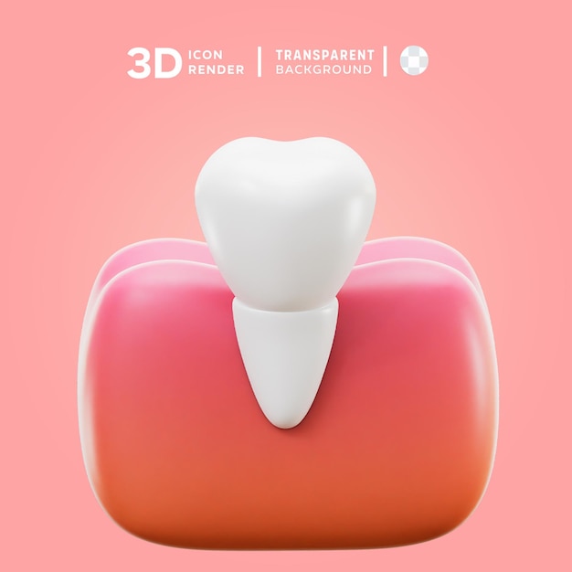 PSD ilustración 3d del icono del incisor de psd