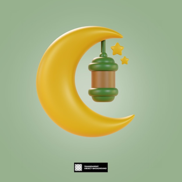 PSD ilustración 3d del icono de la linterna de ramadán aislado