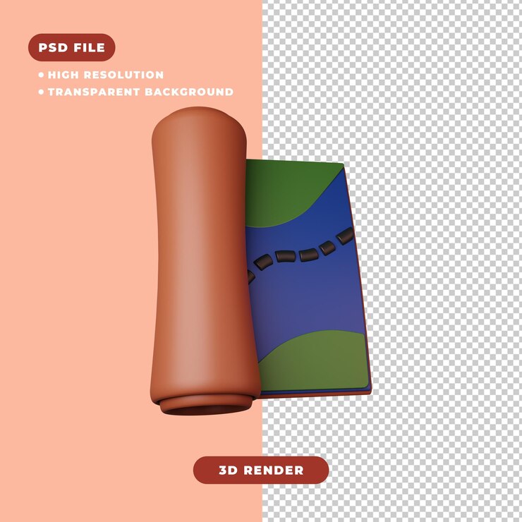 PSD ilustración 3d del icono de mapa